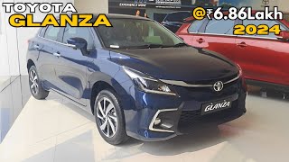 TOYOTA Glanza 2024🔥 Walkaround Review  Value For Money Car At ₹68Lakh [upl. by Anirahs]