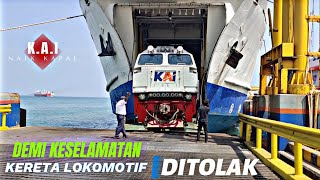 DEMI KESELAMATAN❗TRUCK KERETA LOKOMOTIF DI TOLAK NAIK KAPAL DI PELABUHAN MERAK [upl. by Floria]