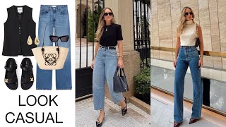 LOOKS CASUALES  COMBINACIONES BÁSICAS CON JEANS  FASHION 2024 [upl. by Kary]