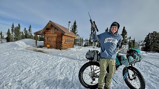 3 Days In An Alaskan Survival Cabin  Camping Hunting and Biking [upl. by Alboran]