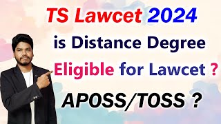 is Distance degree eligibleTS Lawcet 2024 [upl. by Leahcimnaj862]