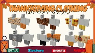 THANKSGIVING CLOTHING CODES amp LINKS FOR BOYS  Brookhaven Bloxburg amp Berry Avenue  ROBLOX [upl. by Hudgens]