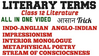 Literary Terms  literary devices  literary devices class 12  impressionism  metaphysical poetry [upl. by Nnazil]