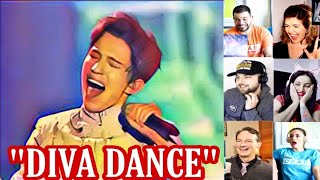 DIMASH quotDIVA DANCEquot REACTION COMPILATION [upl. by Bencion]