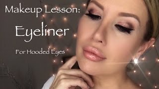 HOW TO DO EYELINER ON HOODED EYES Easy Tutorial Tips and Tricks Risa Does Makeup [upl. by Anerehs758]