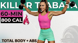 60MIN EXTREME FAT KILLER TABATA WORKOUT ABS 60 exercises to lose weight fast  build lean muscle [upl. by Roselin]