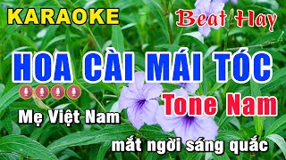 Karaoke Hoa Cài Mái Tóc Tone Nam Nhạc Sống Muoi Music  Hoa Cỏ Lau [upl. by Eam]