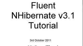 Fluent NHibernate Tutorial [upl. by Tager]