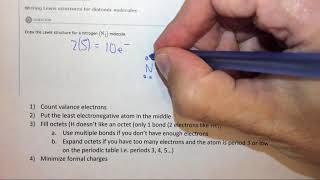 91e Writing Lewis structures for diatomic molecules [upl. by Nayd171]