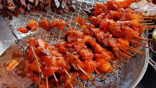 Philippine Street Food  DosTres  Bopis Baga at Litid  Beef Lungs and tendon on stick [upl. by Gauntlett]