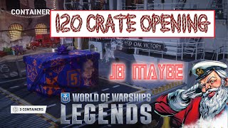 Unboxing Over 120 Level 3 Santa Crates XMAS 2023 WOWS LEGENDS [upl. by Yolande]