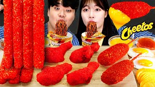 ASMR MUKBANG 직접 만든 치토스 양념치킨 치즈스틱 핫도그 짜파게티 먹방 amp 레시피 CHEETOS CHICKEN AND BLACK BEAN NOODLES EATING [upl. by Atinoj]