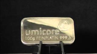 Umicore 100 Gram Platinum Bar 9995 [upl. by Demeyer]