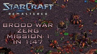 StarCraft Remastered Brood War Zerg Mission 1 Vile Disruption Speedrun  Walkthrough [upl. by Ettenuj]