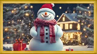 Magic happy christmas snow man screensaver art frame gold [upl. by Helve]