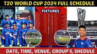 T20 worldcup schedule 2024  Good chance for nepal to enter into the super 8 [upl. by Esinek]