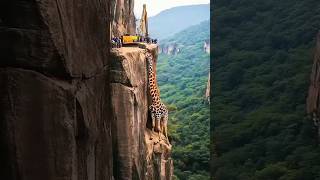 A giraffe gets trapped in a mountain gorge shorts giraffe facts [upl. by Feilak]