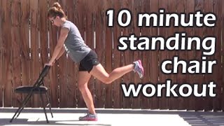 10 minute standing chair workout [upl. by Laehctim]