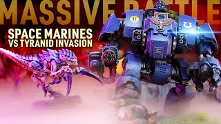 Warhammer 40000 Space Marines vs Massive Tyranid Threat [upl. by Esiuqcaj]