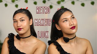 Lets learn makeup together Episode1 RETRO MAKEUP LOOK💄 [upl. by Guillermo]