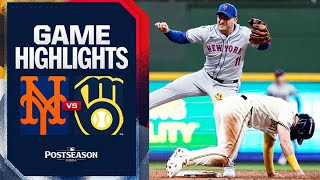 Mets vs Brewers NL Wild Card Game 1 Highlights 10124  MLB Highlights [upl. by Llerrat]