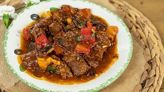 Make this Cozy Greek Beef Stew with Peppers amp Mushrooms [upl. by Ahsan]