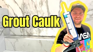 Grout Caulk How to silicone Tile Corners How to Tile a Bathroom [upl. by Adan]