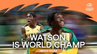 Incredible comeback from 🇯🇲s Watson in 400m final  World Athletics Championships Budapest 23 [upl. by Airbas395]