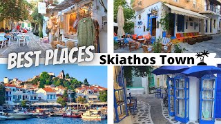 Visiting Skiathos town  exploring SKIATHOS Island GREECE [upl. by Dagley]