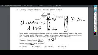 Calculating the frequency of a tuning fork using resonance tube standing waves [upl. by Tlihcox]