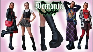 DEMONIA BOOTS UNBOXING AND OUTFITS 🖤  SHAKER100 PLATFORMS  HANNAH VALENTINE [upl. by Durrace280]