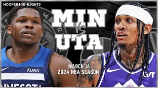 Minnesota Timberwolves vs Utah Jazz Full Game Highlights  Mar 16  2024 NBA Season [upl. by Ecerahs]