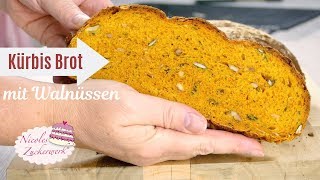 Kürbis Brot mit Walnüssen I Brot einfach selbst backen I Rezept von Nicoles Zuckerwerk [upl. by Risteau]