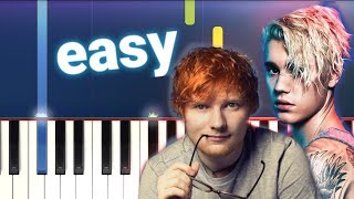 Ed Sheeran amp Justin Bieber  I Dont Care 100 EASY PIANO TUTORIAL [upl. by Imled]