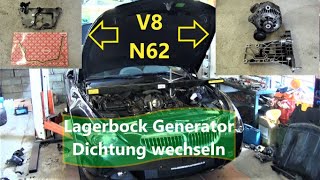 BMW 645Ci V8 N62 Lagerbock Generator Dichtung Stirndeckeldichtungen wechseln DIY Anleitung [upl. by Wernda]