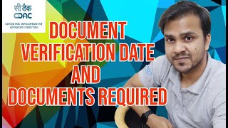 Document Verification Date and Documents Required  CDAC Document Verification  August 2024 [upl. by Kira626]