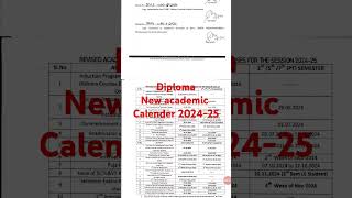 Diploma new academic calendar 202426 [upl. by Nrubliw]