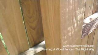 Pressure Washing A Wood Fence  The Right Waymov [upl. by Ailekahs]