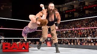 Braun Strowman vs The Splash Brothers  2on1 Handicap Match Raw Oct 10 2016 [upl. by Takara994]