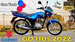 Suzuki GD 110s 2022 Model Special Blue Colour Complete Video On See Tech [upl. by Abrahams]