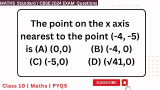 The point on the x axis nearest to the point 4 5 is cbse class10thmaths coordinategeometry [upl. by Arol602]