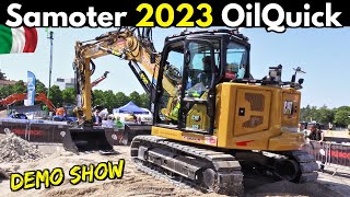 SaMoTer 2023 Verona  Oilquick Coupler SystemsAttacco Rapido Idraulico Demo Show  CAT 309 CR NG [upl. by Stets]