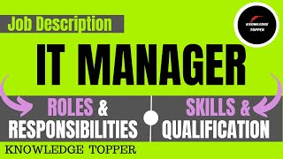 Information Technology IT Manager Job Description  Roles and Responsibilities [upl. by Enahpets]