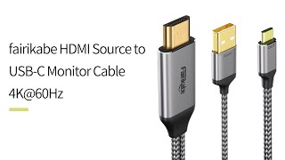 fairikabe HDMI Source to USBC Monitor Cable Adapter 4K60Hz 66ft [upl. by Ayotol]