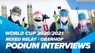 Oberhof World Cup 5 Mixed Relay Podium Interviews [upl. by Ugo]