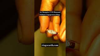 1ct Marquise CVD diamond Ring 14K White Gold East West Diamond setting Ring for her dimondring [upl. by Chris]