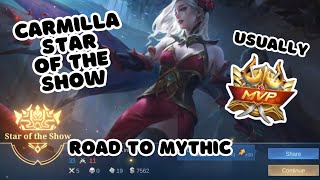 Carmilla Star of The Show  solo ranked mlbb as roamer  Legend I4 mobilelegends [upl. by Ahsaret]