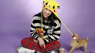 Billie Eilish Plays With Puppies While Answering Fan Questions [upl. by Hahcim]