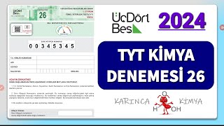 345 YAYINLARI 2024  TYT Kimya Denemesi 26 [upl. by Rumney934]