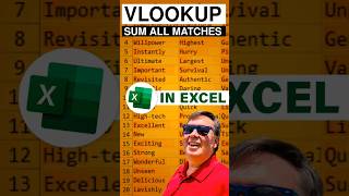 Excel  Sum All VLOOKUP Matching Rows shorts  Episode S0055 [upl. by Oconnor]